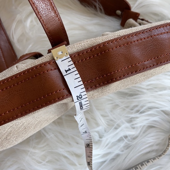 Vgt Y2K Brown & Cream Linen Baguette Shoulder Bag - Picture 15 of 16